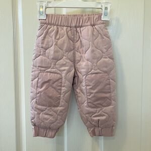 Patagonia Pink Baby Quilted Puff Joggers Pants Pull On Insulated SZ 6-12 Months